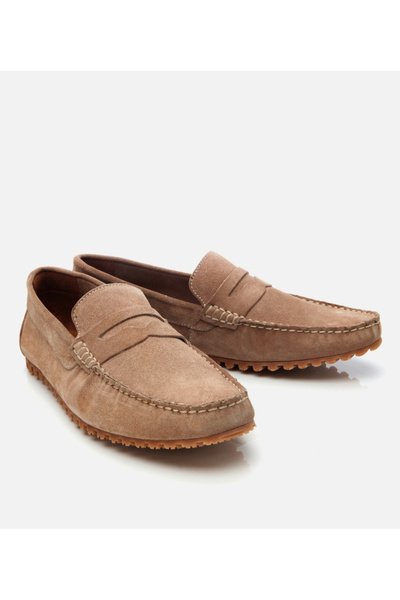 Hotiç Men's Suede Leather Mink Flexible Sole Casual Loafer