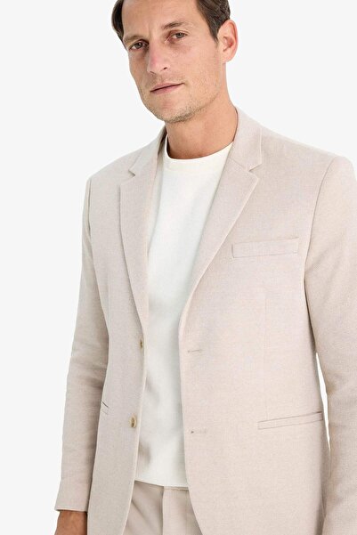 DeFacto Slim Fit Dar Kesim Astarlı Düğmeli Blazer Ceket N0503AZ25SP