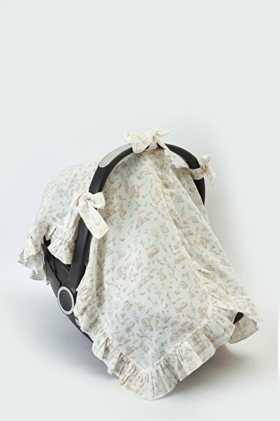 Atelier Babbi 100% Cotton Stroller Cover - Toile De Jouy / Beige