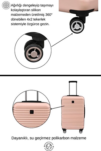 louisiana polo Orta Boy %100 Polikarbon Valiz Pudra 1811