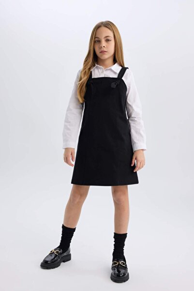 DeFacto Kız Çocuk Askılı Gabardin Salopet Elbise D9306A825SP