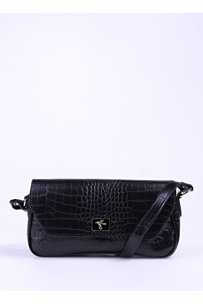 Fabrika Siyah Kadın 29x13x9 cm Omuz Çantası KROKO-ALINE