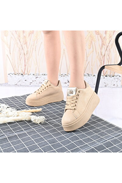 Tmall Pantofi Sport De Dama,Din Piele Ecologica Intoarsa,D1433,Bej