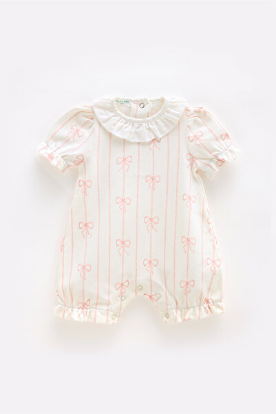 Atelier Babbi 100% Cotton Romper - Ribbon / Pink
