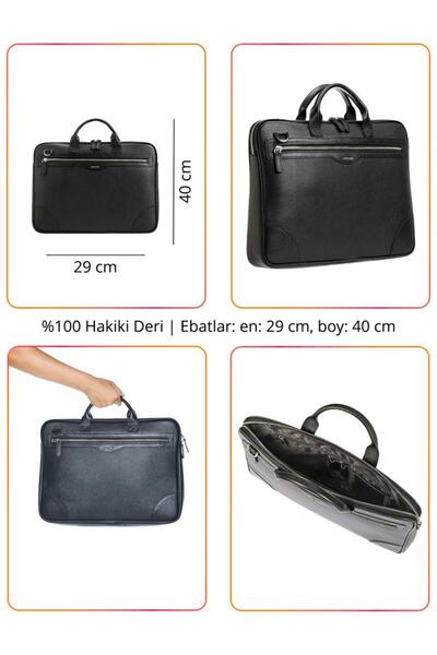Grande Men's Genuine Leather Briefcase Tan 6877