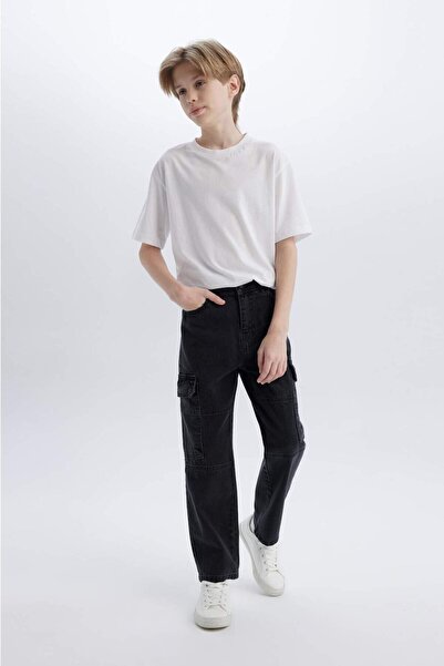 DeFacto Erkek Çocuk Kargo Fit Jean Pantolon C7447A825SP