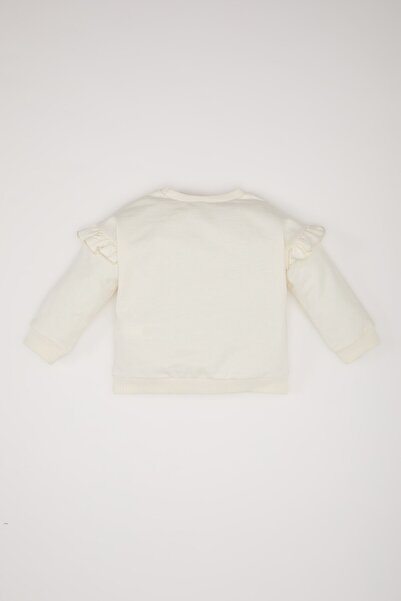 DeFacto Kız Bebek Bisiklet Yaka Balerin Baskılı Sweatshirt E0193A525SP