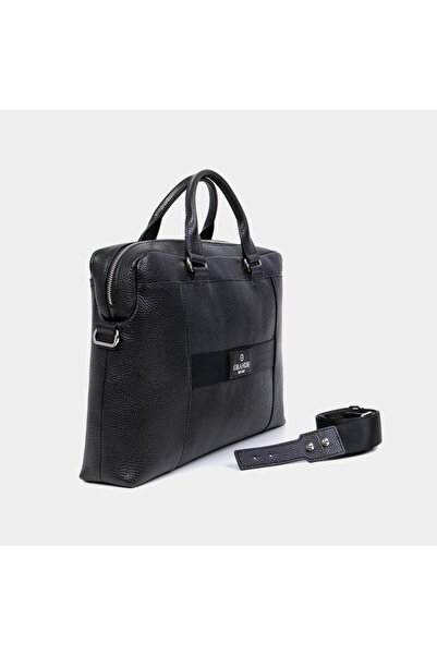 louisiana polo Ανδρικός χαρτοφύλακας από γνήσιο δέρμα Grande Μαύρος 9003