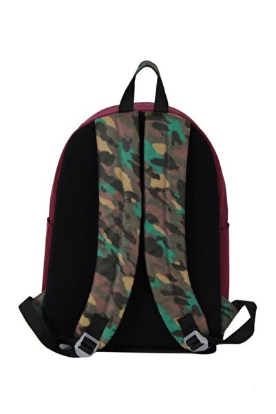 United Colors of Benetton Benetton School Backpack Claret Red Camouflage