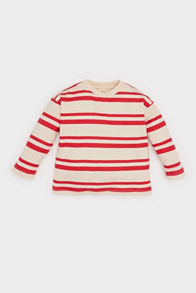 DeFacto Μακρυμάνικο μπλουζάκι με ριγέ για αγόρι D7738A525SP