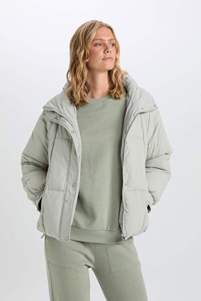 DeFacto Water Repellent Seasonal Coat Hood Pocket Zipper C6855Ax24Wn