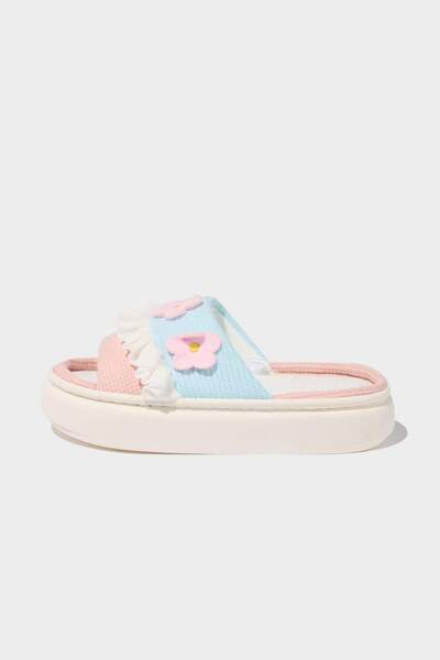 DeFacto Papuci de casă pentru femei cu talpă plată cu figuri florale E2282AX24WN