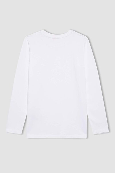 DeFacto Erkek Çocuk Bisiklet Yaka Basic Düz Uzun Kollu Tişört B7771A8NS