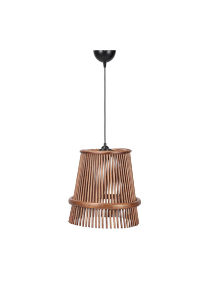 babilconcept Bambu Konik Avize| El Yapımı, Ceviz & Bal Renk, Kapalı Mekan Dek...