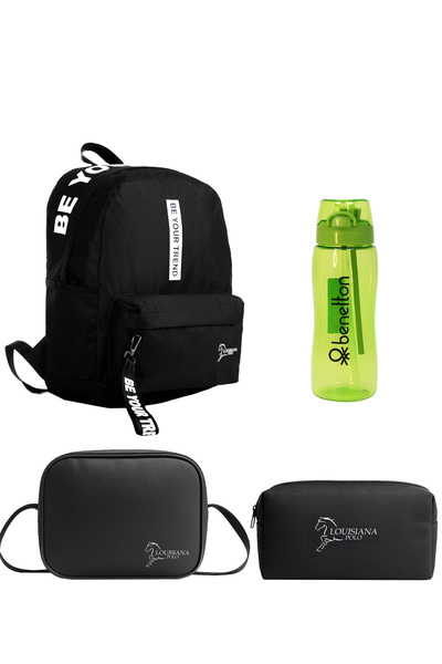 louisiana polo School Set – Bag + Thermal Nutrition + Pen Holder + Red Flask White 1140