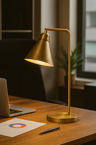 Genel Markalar Ml-62077-01 Eskitme Kaplama Masa Lambası E27 Metal 32x16cm