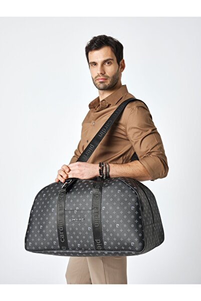 Pierre Cardin 04pc001206 El Valizi Bavul Spor Çantası Valiz Baskılı Siyah