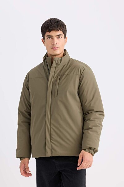DeFacto Su Geçirmez Regular Fit Dik Yaka Fermuarlı Cepli Mont D5975AX24WN