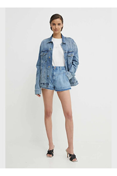 Pepe Jeans Yüksek Bel Normal Mavi Kadın Denim Şort PL801114