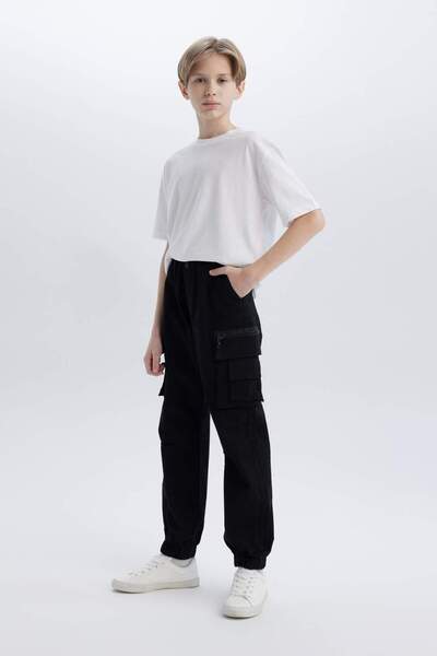 DeFacto Erkek Çocuk Kargo Jogger Standart Paça Gabardin Pantolon D6313A825SP