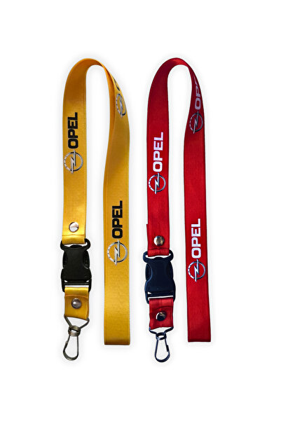 TUSBA MARKET Curea pentru oglindă auto galbenă/roșie cu logo Opel și șnur pen...