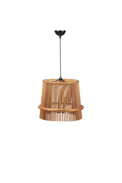 babilconcept Bambu Konik Avize| El Yapımı, Ceviz & Bal Renk, Kapalı Mekan Dek...