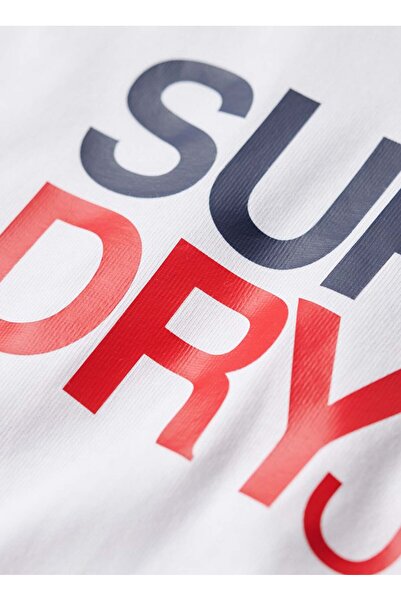 SUPERDRY Bisiklet Yaka Baskılı Beyaz Erkek T-Shirt M6010811AT7X_SPORTSWEAR LOGO LOOSE