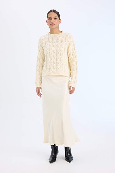 DeFacto Сатенена миди пола с форма на еластична талия E4800Ax24Wn