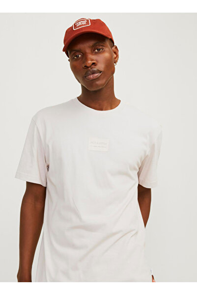 Jack & Jones Bisiklet Yaka Ekru Erkek T-Shirt 12256801_JJHAKKAI TEE SS CREW NECK