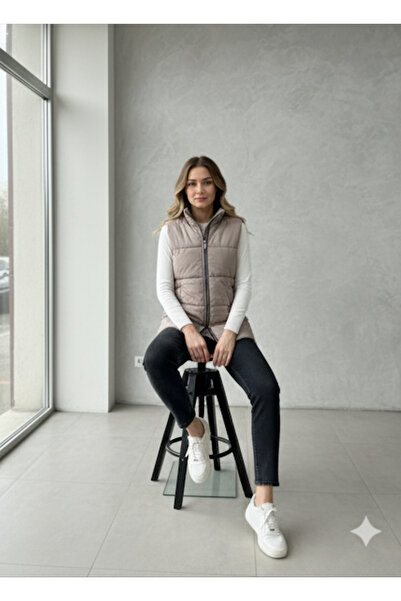 TUBA EXPORT Kadın Şişme Yelek – Kışlık Kapitone Şişme Mont Yeleği, Fermuarlı ...