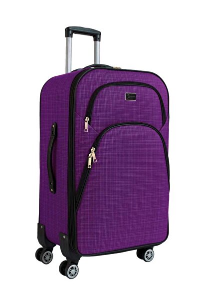 louisiana polo Büyük Boy 4 Teker Kumaş Valiz Mor 1081
