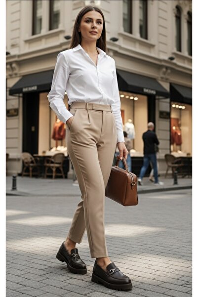 37Numara BÜYÜK NUMARA KADIN LOAFER AYAKKABI HAKİKİ DERİ KAHVERENGİ