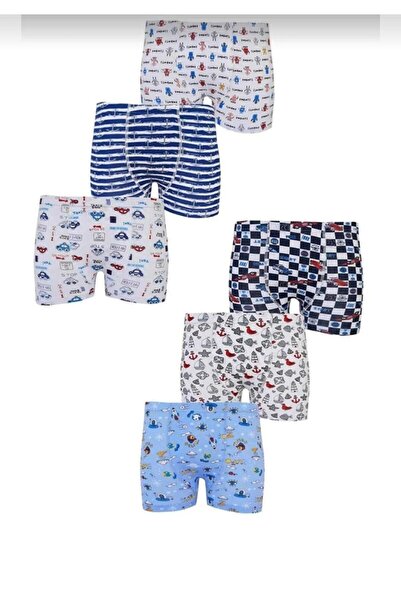 Tutku 0254 Boys' Patterned Boxer Shorts 6 Pieces