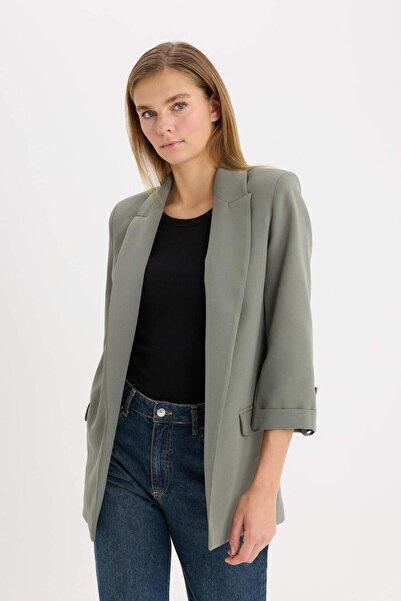 DeFacto Regular Fit Ceket Yaka Basic Düz Blazer Ceket C3215AX24AU