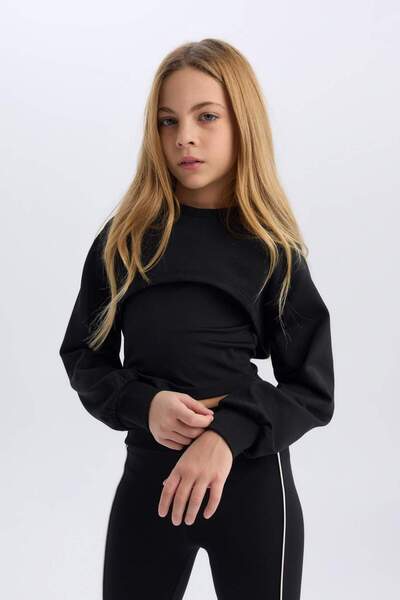 DeFacto Girls' Relax Fit Crew Neck Sweatshirt D9785A825Sp