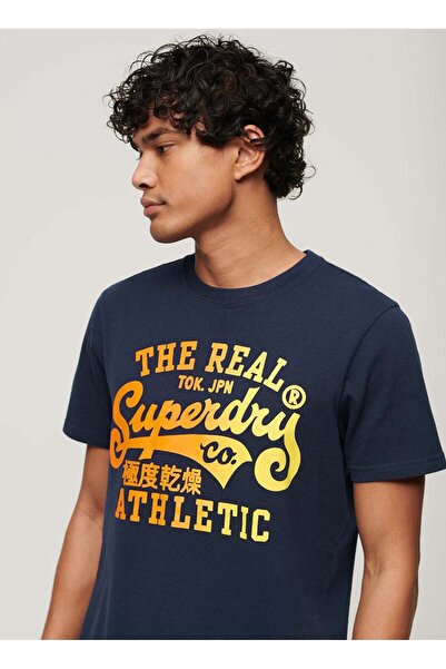 SUPERDRY Bisiklet Yaka Baskılı Lacivert Erkek T-Shirt M1011919A97T_REWORKED CLASSICS GRAP