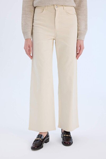 DeFacto Cordhose mit weitem Bein, hoher Taille, weitem, lockerem Bein, Basic, gerade, mit Taschen A4685AX24WN