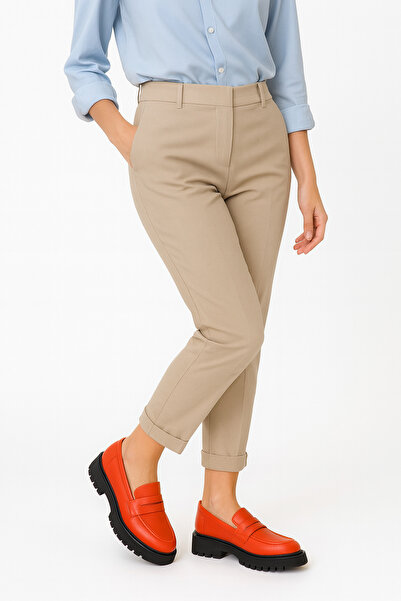 37Numara BÜYÜK NUMARA KADIN HAKİKİ DERİ LOAFER NAR ÇİÇEĞİ 41-42-43-44