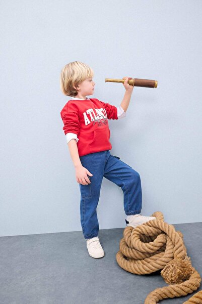 DeFacto Baby Boy Crew Neck Printed Sweatshirt D7757A525Sp