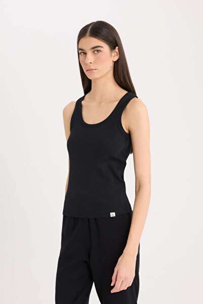 DeFacto Fall in Love Στρογγυλή λαιμόκοψη με ραβδώσεις Basic μονόχρωμο εσώρουχο D5183AX24AU