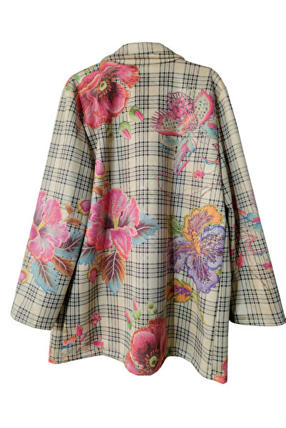 OEM Women's beige jacket with floral print