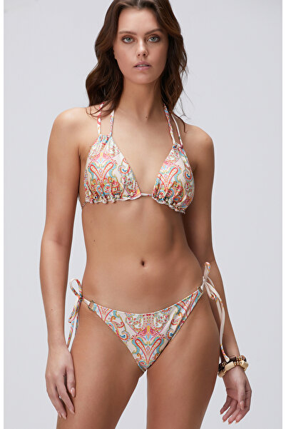 Network Bej Desenli Bikini Üstü