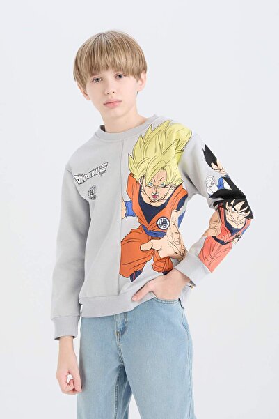 DeFacto Φούτερ για αγόρια Dragon Ball New Crew Neck με στάμπα στην πλάτη D6814A824WN