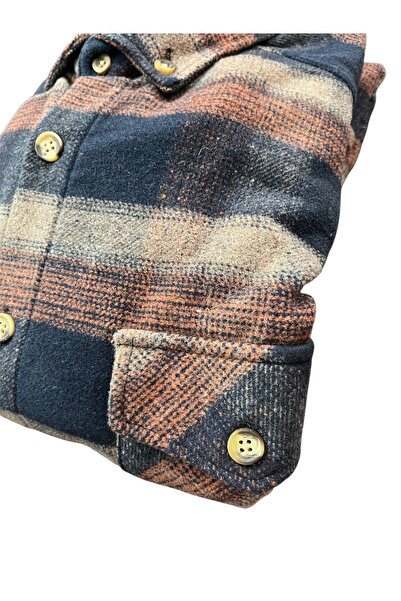 ABBİATİ KIŞLIK KALIN , ÇİFT CEPLİ, KAHVERENGİ, GENİŞ KALIP, BABA ODUNCU GÖMLEĞİ