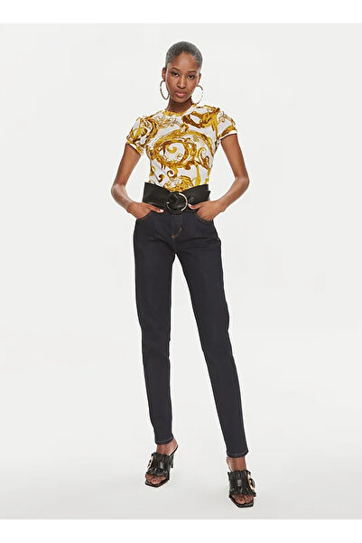 VERSACE JEANS COUTURE Desenli Bisiklet Yaka Pamuklu Slim Fit T Shirt  T SHİRT 76HAH6D8 JS287 G0