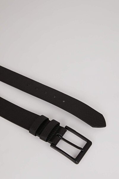 DeFacto Herren-Jeansgürtel aus Kunstleder mit rechteckiger Schnalle M4106AZNS