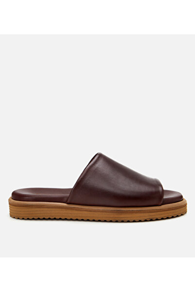 Hotiç Men's Leather Brown Ultra Light Sole Slippers