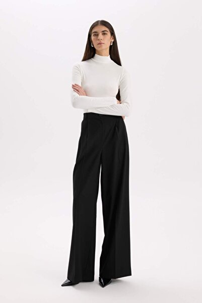 DeFacto Wide Leg Kışlık Pantolon Uzun Boy Cepli Yüksek Bel Geniş Bol Paça E2799AX24WN