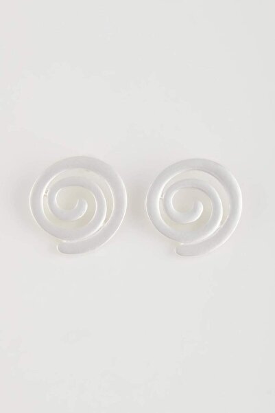 DeFacto Kadın Spiral Motifli Mat Silver Küpe E1326AXNS