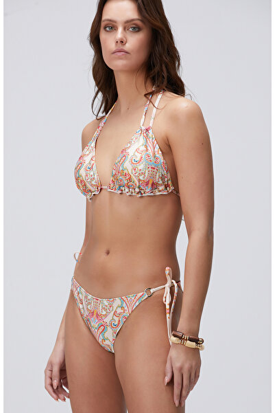 Network Bej Desenli Bikini Üstü